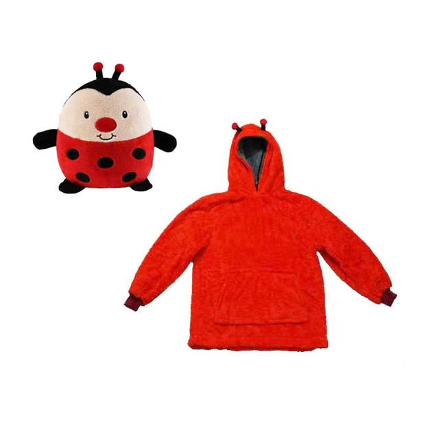 Manta con capucha y peluche suave para niños y mascotas