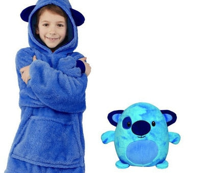 Manta con capucha y peluche suave para niños y mascotas