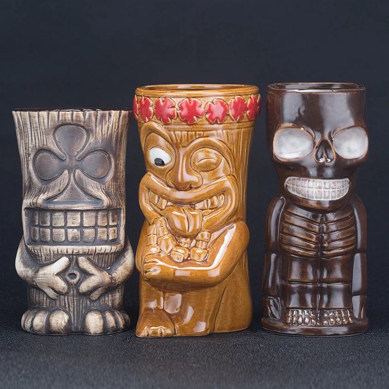 Tazas Tiki de cerámica de Hawái