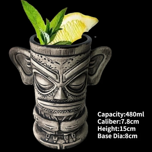 Tazas Tiki de cerámica de Hawái