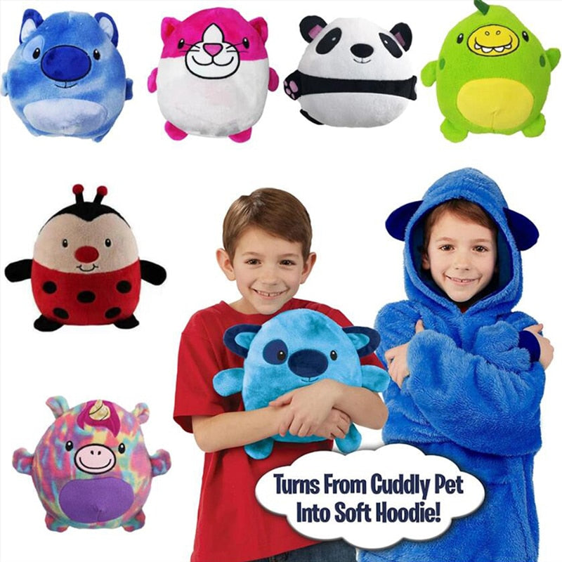 Manta con capucha y peluche suave para niños y mascotas