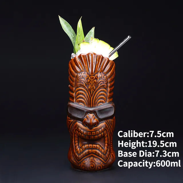 Tazas Tiki de cerámica de Hawái